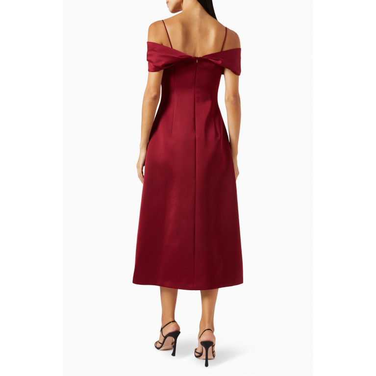 CHATS by C.Dam - Han Midi Dress in 3D Spandex Red