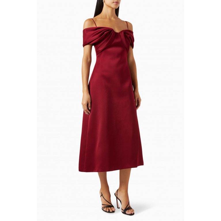 CHATS by C.Dam - Han Midi Dress in 3D Spandex Red