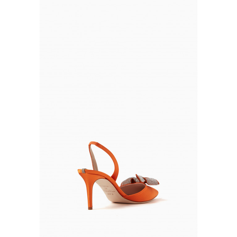 Sarah Jessica Parker - Emmanuel 70 Slingback Sandals in Satin Orange