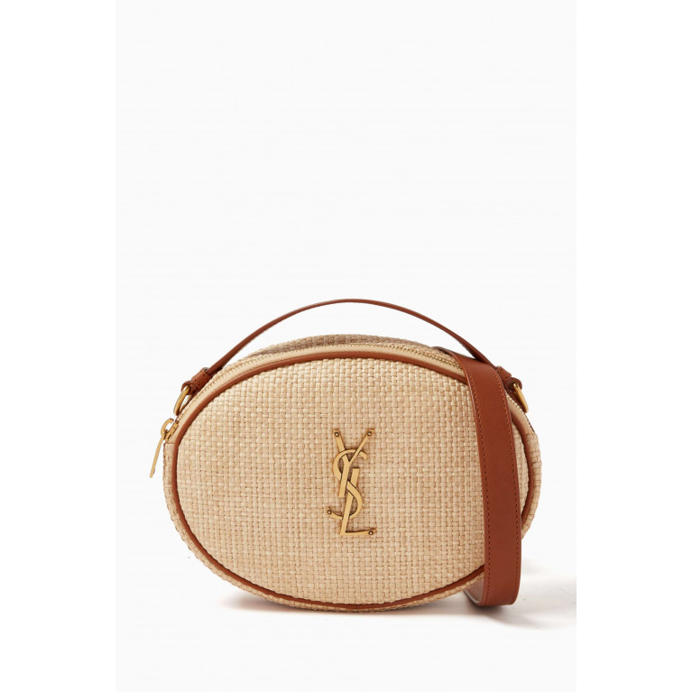 Saint Laurent - Camera Bag in Raffia & Vegetable-tanned Leather
