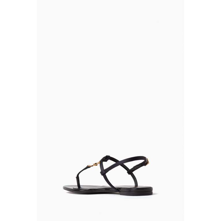 Saint Laurent - Cassandra Flat Sandals in Silk Satin