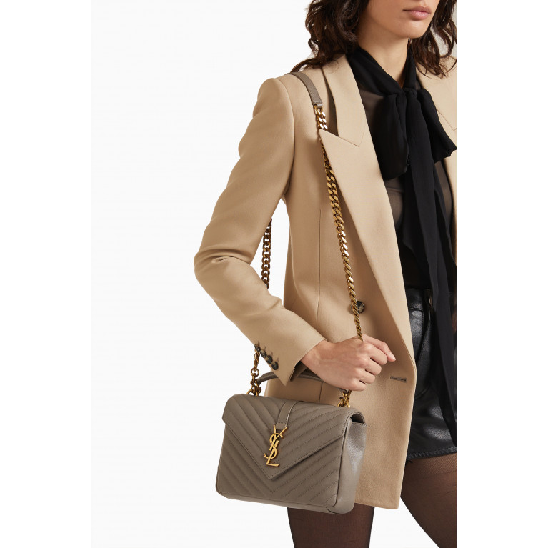 Saint Laurent - Medium College Bag in Quilted Leather