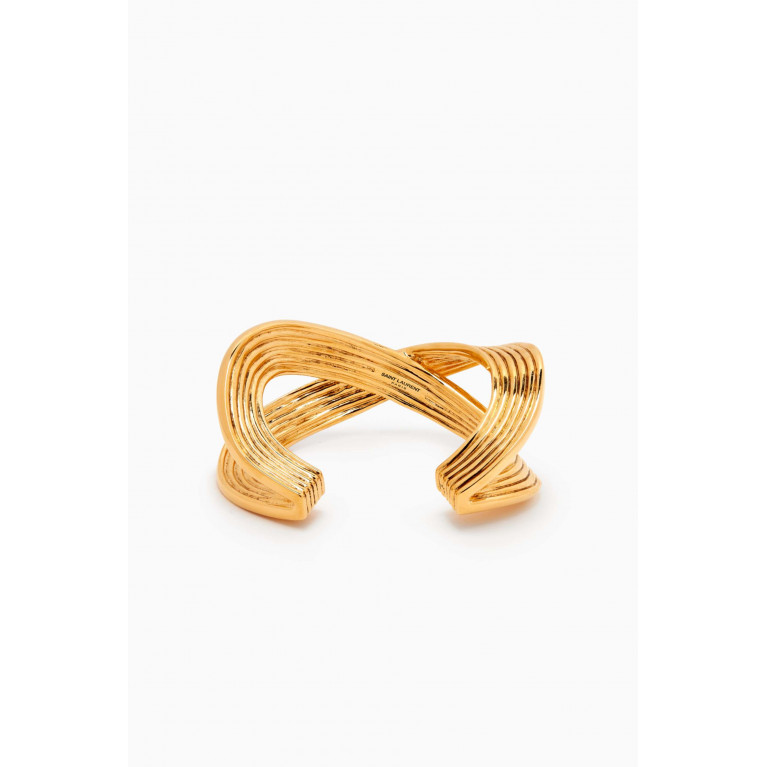 Saint Laurent - Twisted Link Cuff in Gold-plated Brass