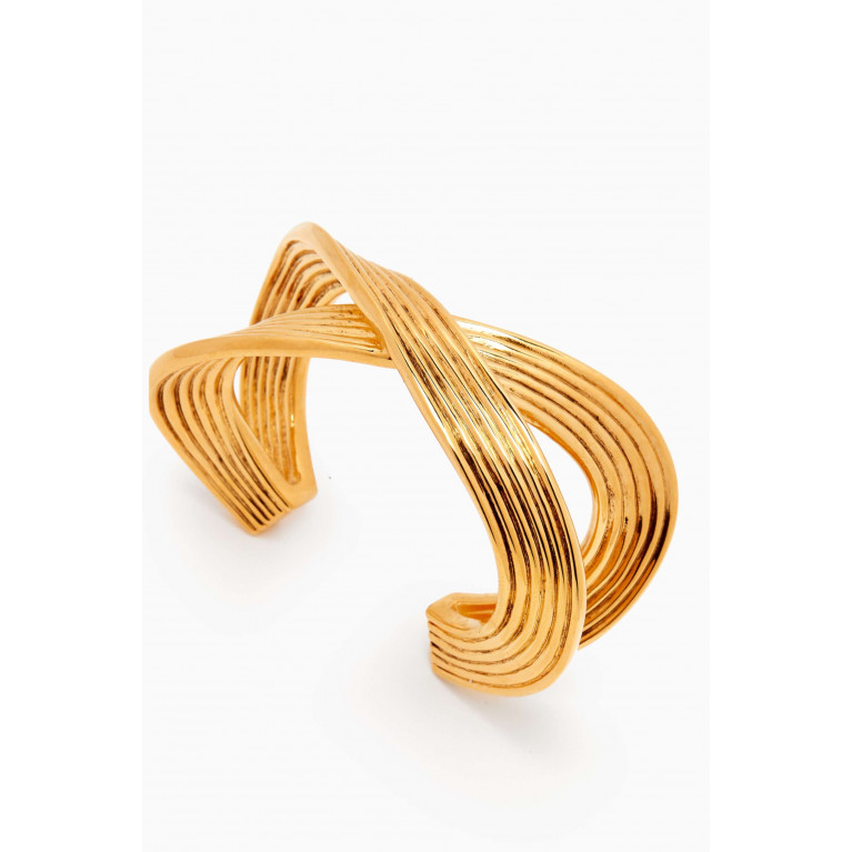 Saint Laurent - Twisted Link Cuff in Gold-plated Brass