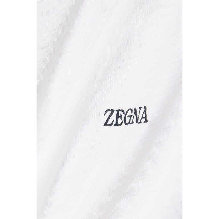 Zegna - Logo-embroidered T-shirt in Cotton