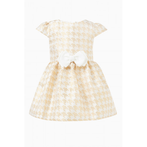 Angel's Face - Chess Houndstooth Dress in Polyester-blend White