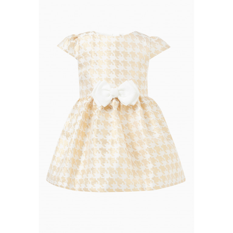 Angel's Face - Chess Houndstooth Dress in Polyester-blend White