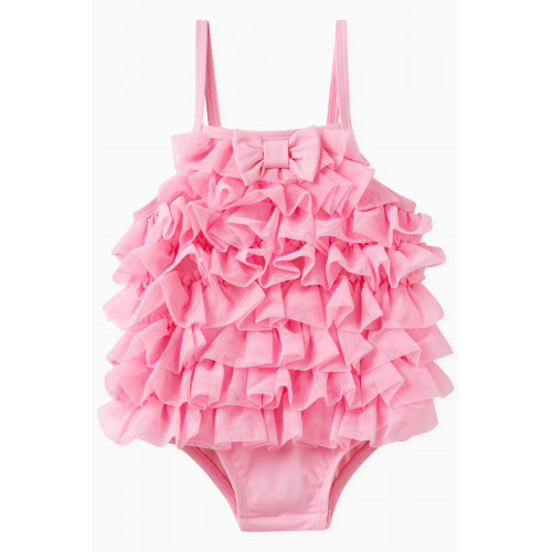 Angel's Face - Minnow Ruffled One-piece Swimsuit in Polyester