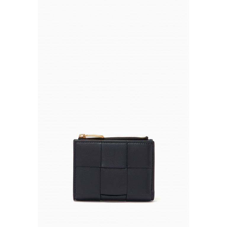 Bottega Veneta - Small Bi-fold Zip Wallet in Intreccio Leather