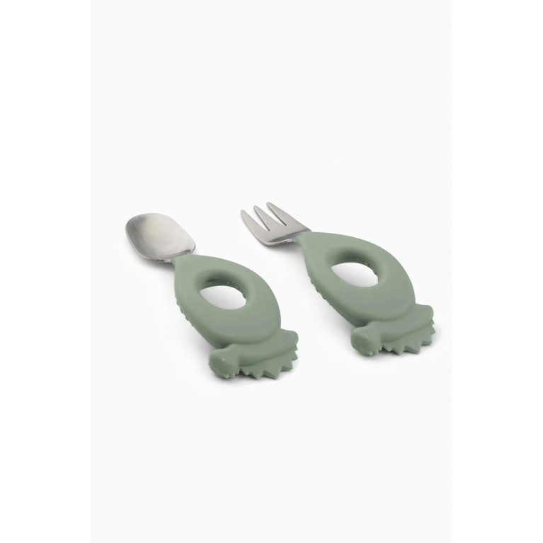 Liewood - Stanley Feeding Cutlery Set in Steel & Silicone