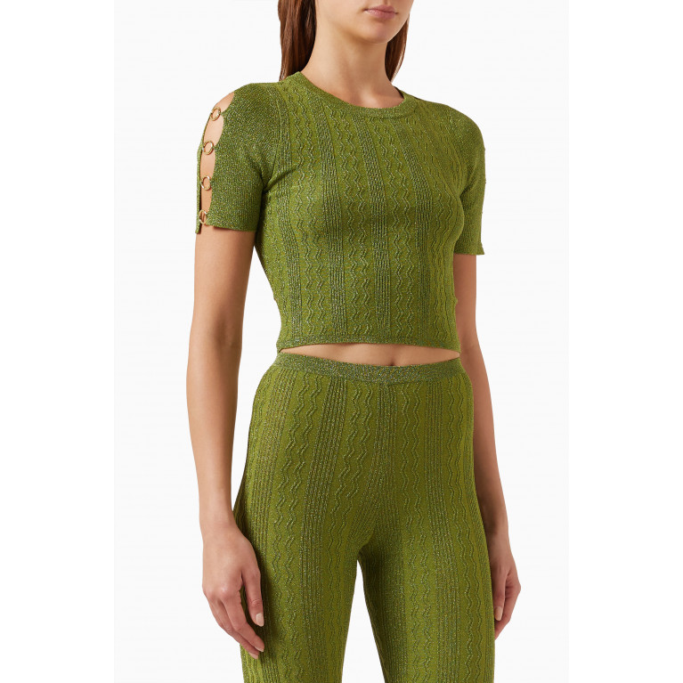 Sandro - Manacor Crop Top in Cable-knit