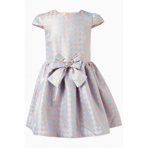 Angel's Face - Chess Houndstooth Dress in Viscose Blend Blue