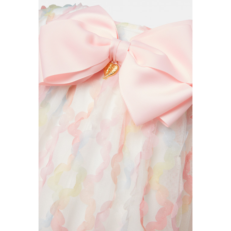 Angel's Face - Kriskross Bow-applique Dress in Polyester
