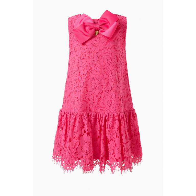 Angel's Face - Nel Floral-lace Dress in Cotton-blend Pink