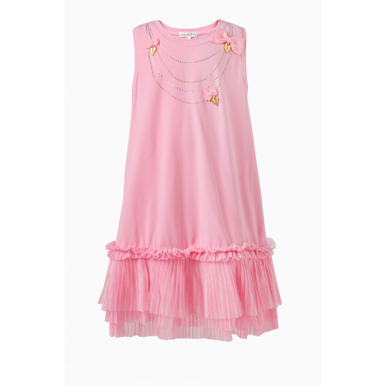 Angel's Face - Texas Necklace-motif Dress in Cotton Pink