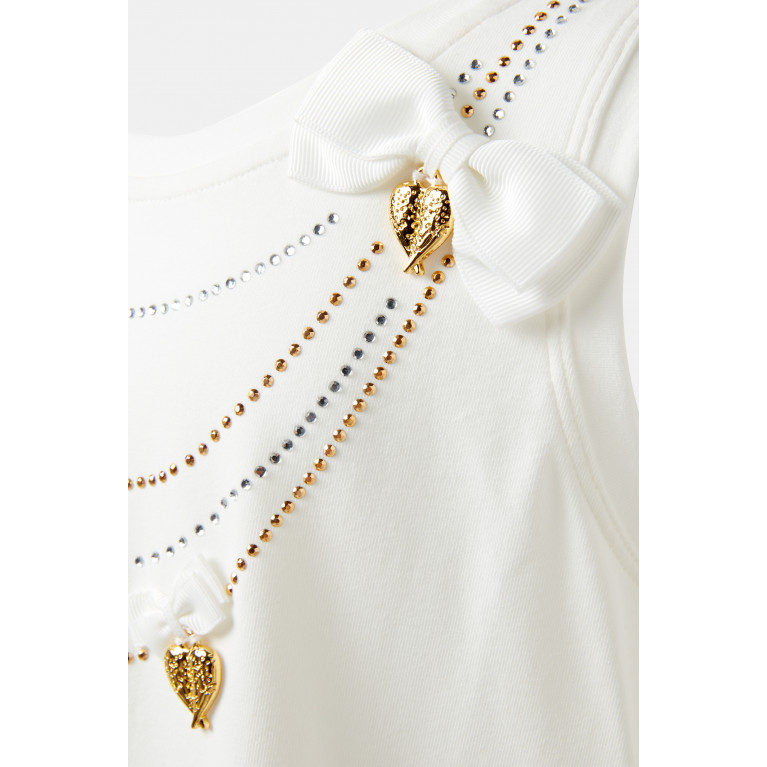 Angel's Face - Texas Necklace-motif Dress in Cotton White