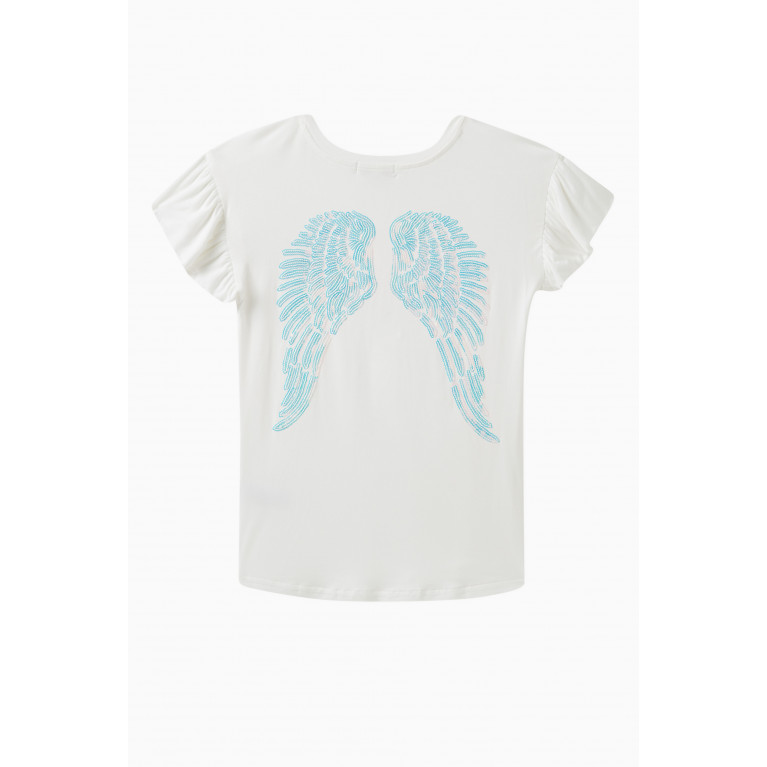 Angel's Face - Spring Sequined-wings T-shirt in Viscose