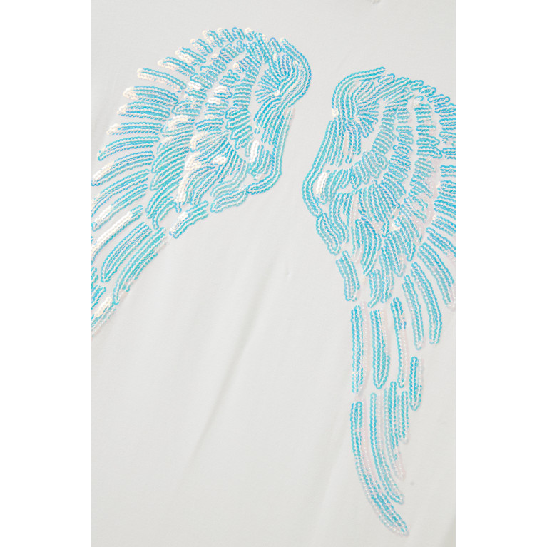 Angel's Face - Spring Sequined-wings T-shirt in Viscose
