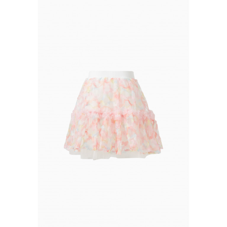 Angel's Face - Krisskross Ruffle Tulle Skirt in Polyester