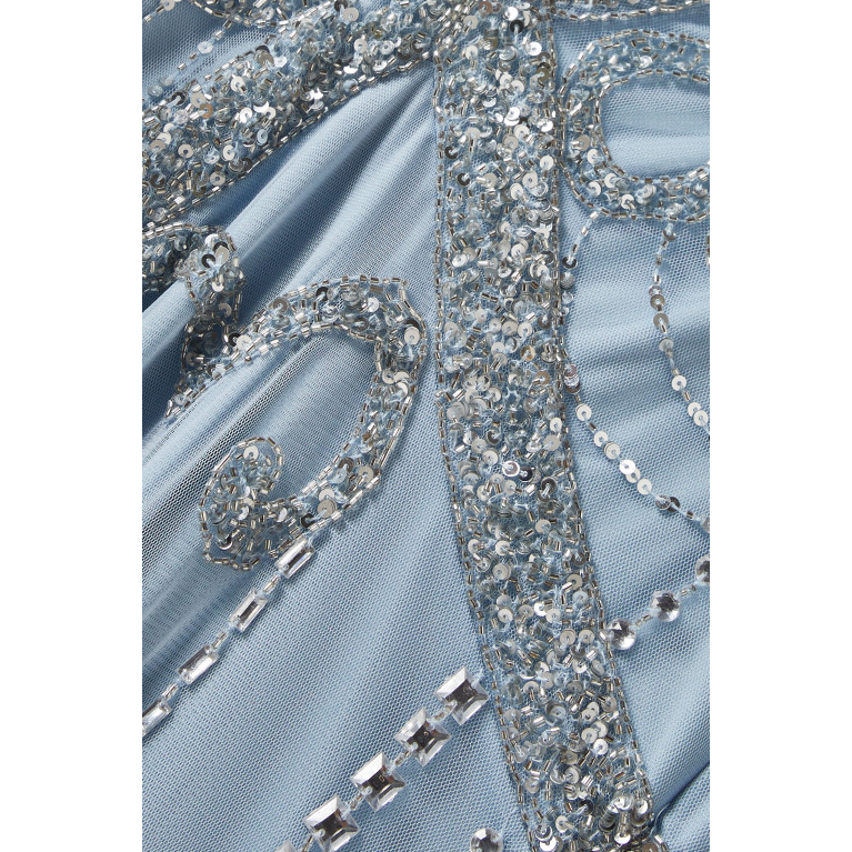 Amelia Rose - Sequin Embellished Midi Dress in Chiffon