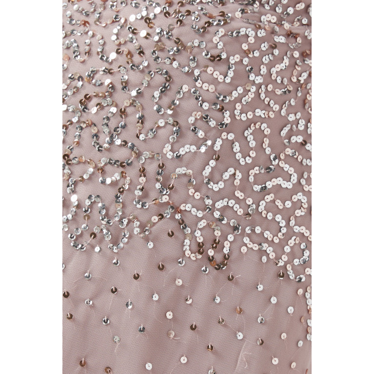 Amelia Rose - Sequin Embellished Glitter Midi Dress in Tulle