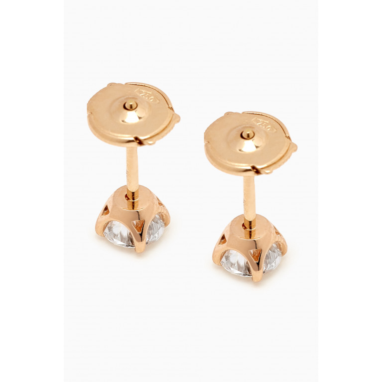 Fergus James - Round-cut Diamond Stud Earrings in 18kt Yellow Gold