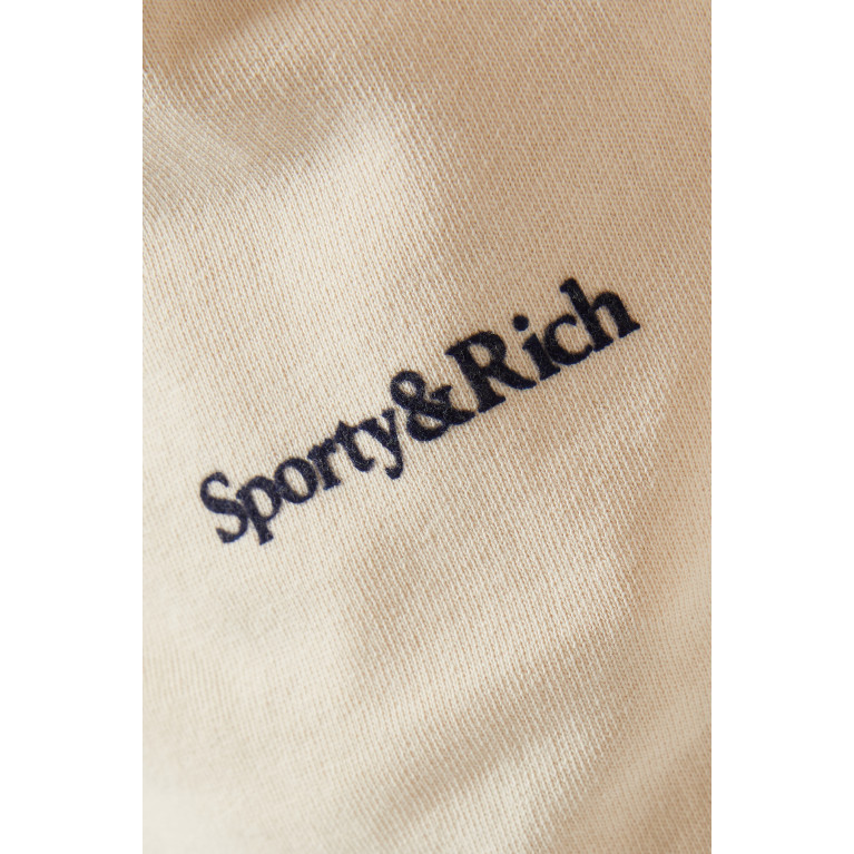 Sporty & Rich - Serif Logo Sweatpants in Cotton Neutral