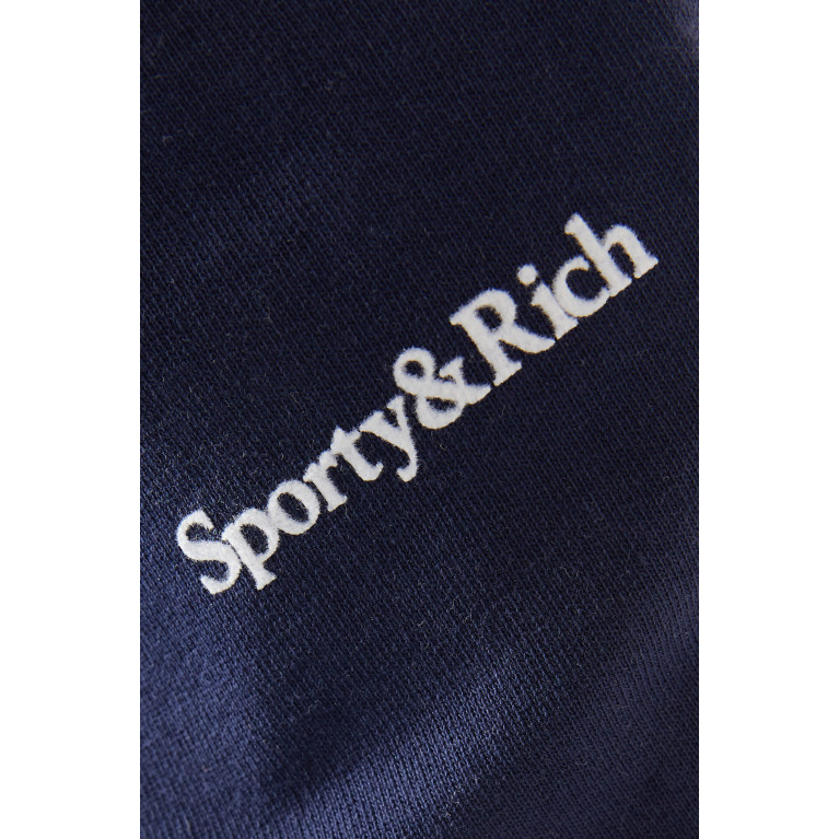 Sporty & Rich - Serif Logo Sweatpants in Cotton Blue