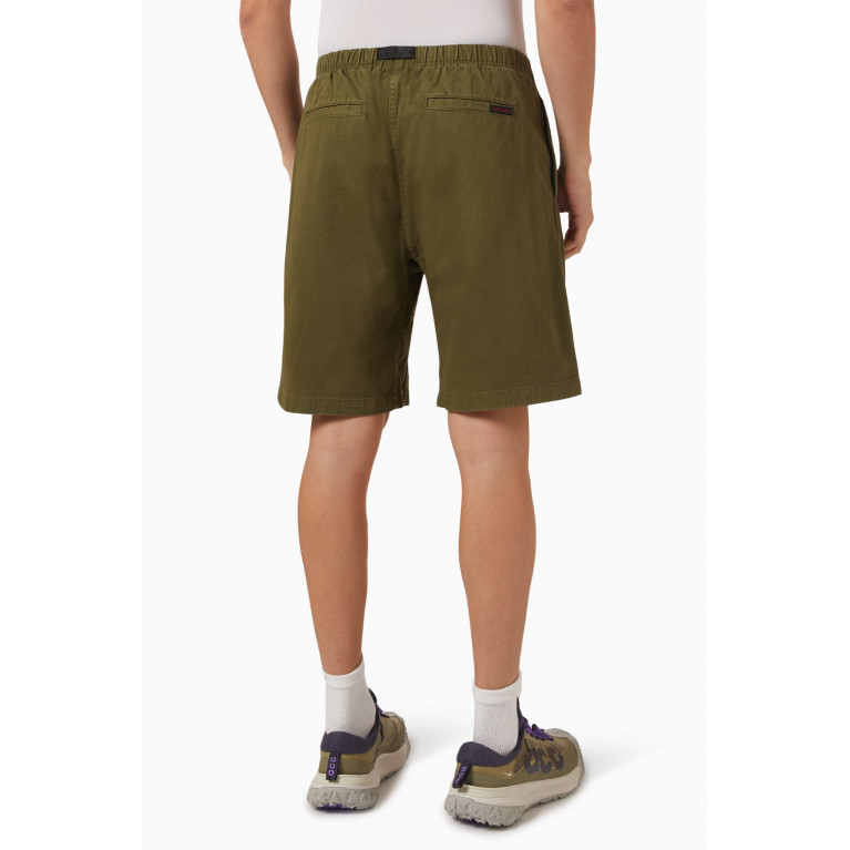 Gramicci - Webbing Belt G-Shorts in Organic Cotton Twill Green