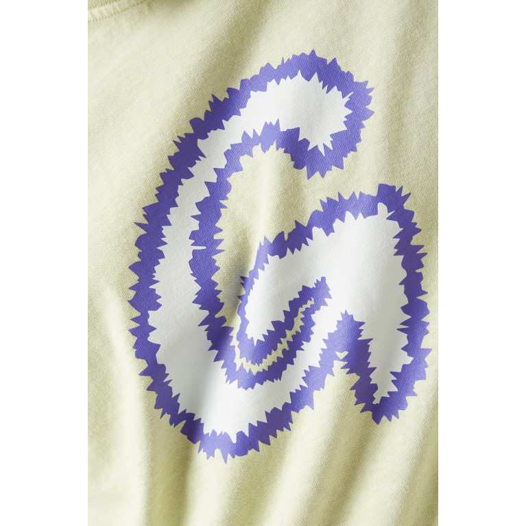Gramicci - Fuzzy G-Logo Print T-shirt in Cotton Green