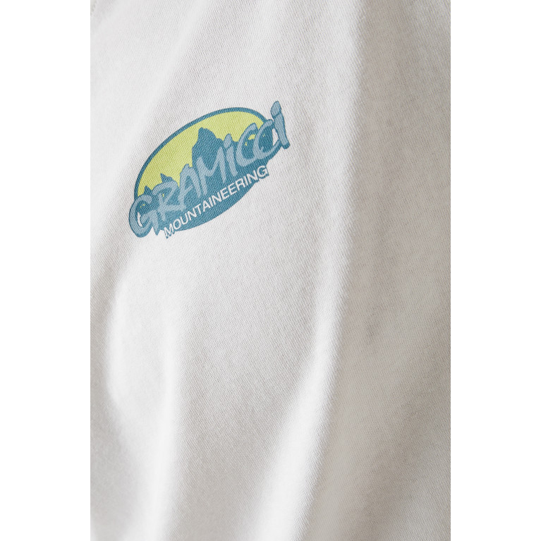 Gramicci - Summit Logo Print T-Shirt in Cotton White