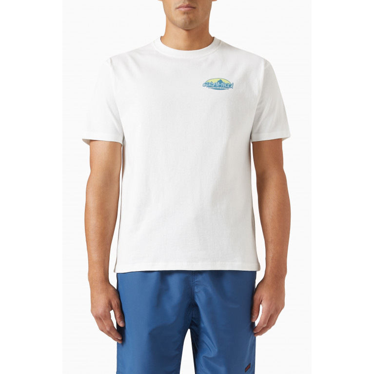 Gramicci - Summit Logo Print T-Shirt in Cotton White