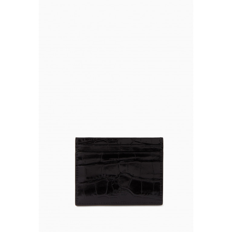 Christian Louboutin - Kios Card Holder in Croc-embossed Leather