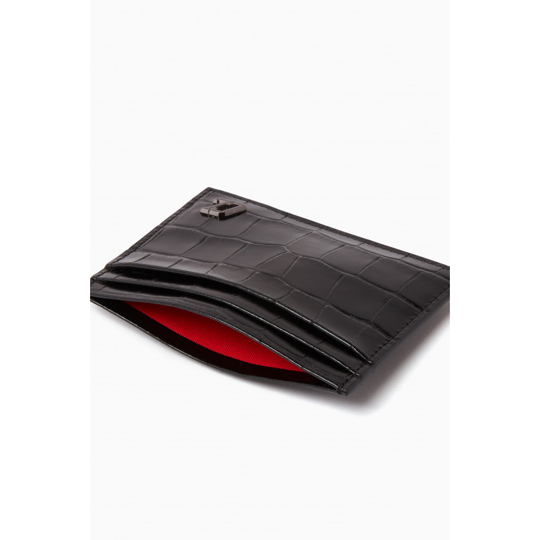 Christian Louboutin - Kios Card Holder in Croc-embossed Leather