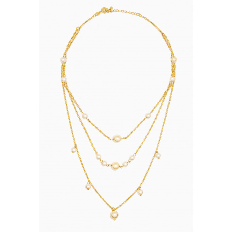 The Jewels Jar - Myra Pearl Necklace in Gold-plated Sterling Silver