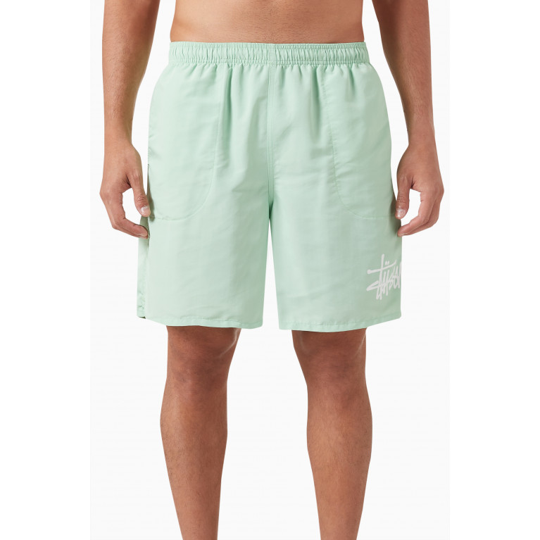 Stussy - Big Basic Swim Shorts in Nylon Green