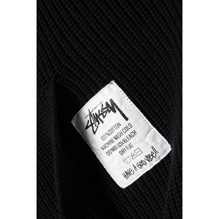 Stussy - Oversized Hoodie in Cotton Knit Black