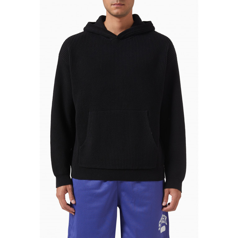 Stussy - Oversized Hoodie in Cotton Knit Black