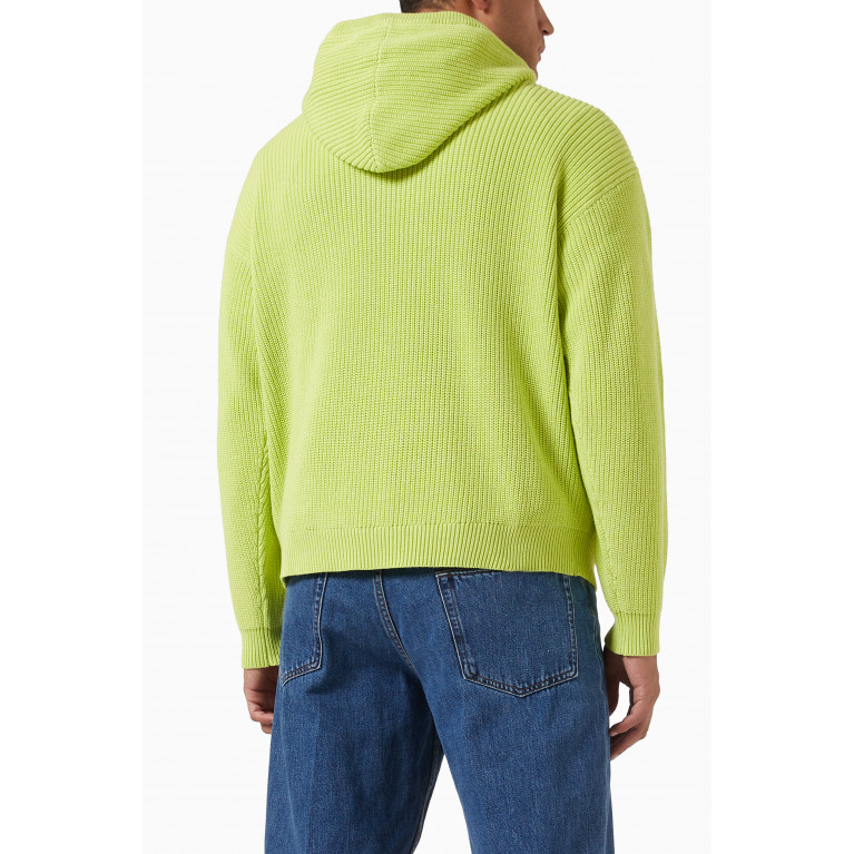Stussy - Oversized Hoodie in Cotton Knit Green