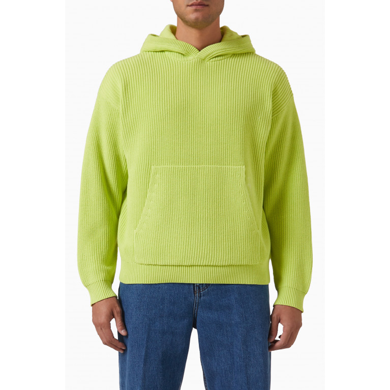 Stussy - Oversized Hoodie in Cotton Knit Green