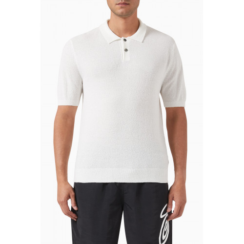 Stussy - Textured Polo Sweater in Cotton Blend Neutral