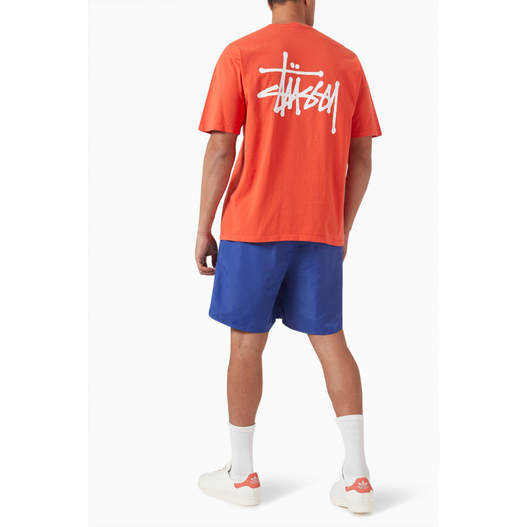 Stussy - Logo Print T-shirt in Cotton Red