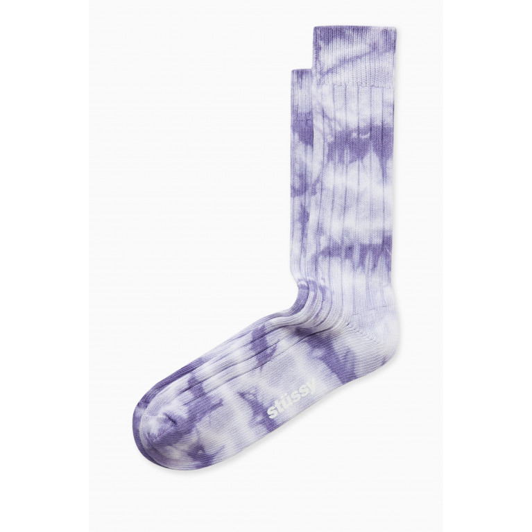 Stussy - Stussy - Dyed Ribbed Crew Socks in Cotton Blend Multicolour