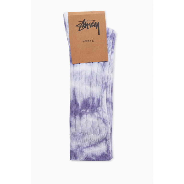 Stussy - Stussy - Dyed Ribbed Crew Socks in Cotton Blend Multicolour