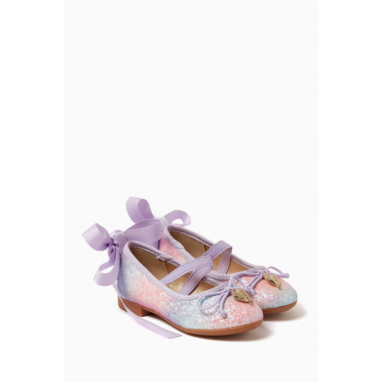 Angel's Face - Sugar Toddler Pumps in Faux Leather Purple