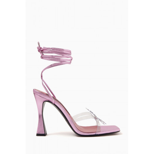 Les Petits Joueurs - Nicol 100 Wrap-around Sandals in Laminated Leather & PVC