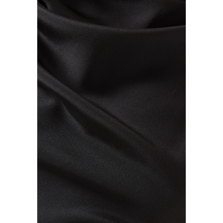 Elleme - Draped Midi Dress in Silk Black