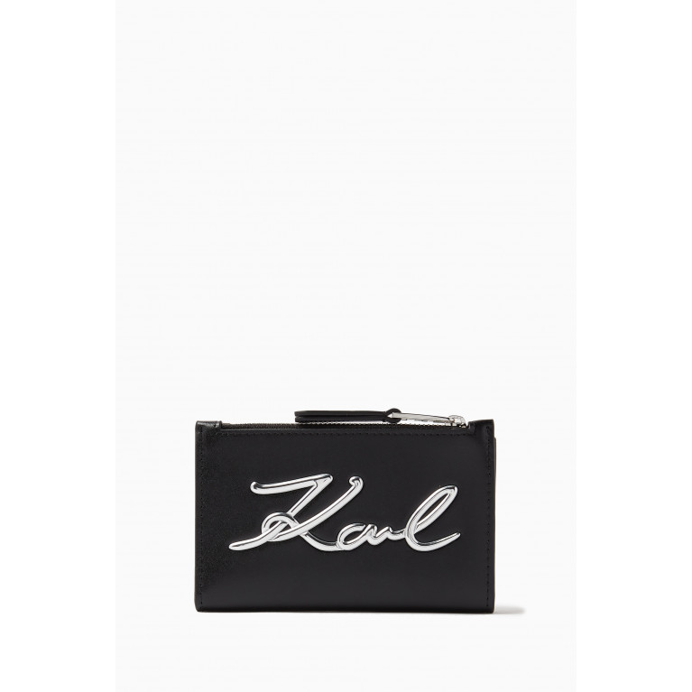 Karl Lagerfeld - K/Signature Zip Cardholder in Leather