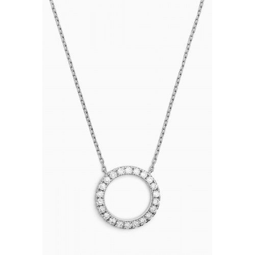 Fergus James - Petite Circle Diamond Pendant in 18kt White Gold