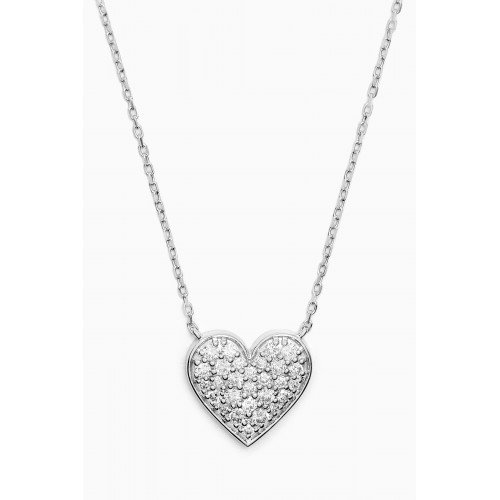 Fergus James - Diamond Heart Pendant Necklace in 18kt White Gold